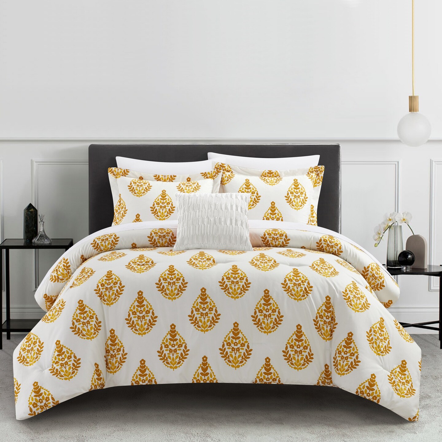 Chic Home Clairessa 4 or 3 Piece Comforter Set Floral Medallion Print Design Bedding
