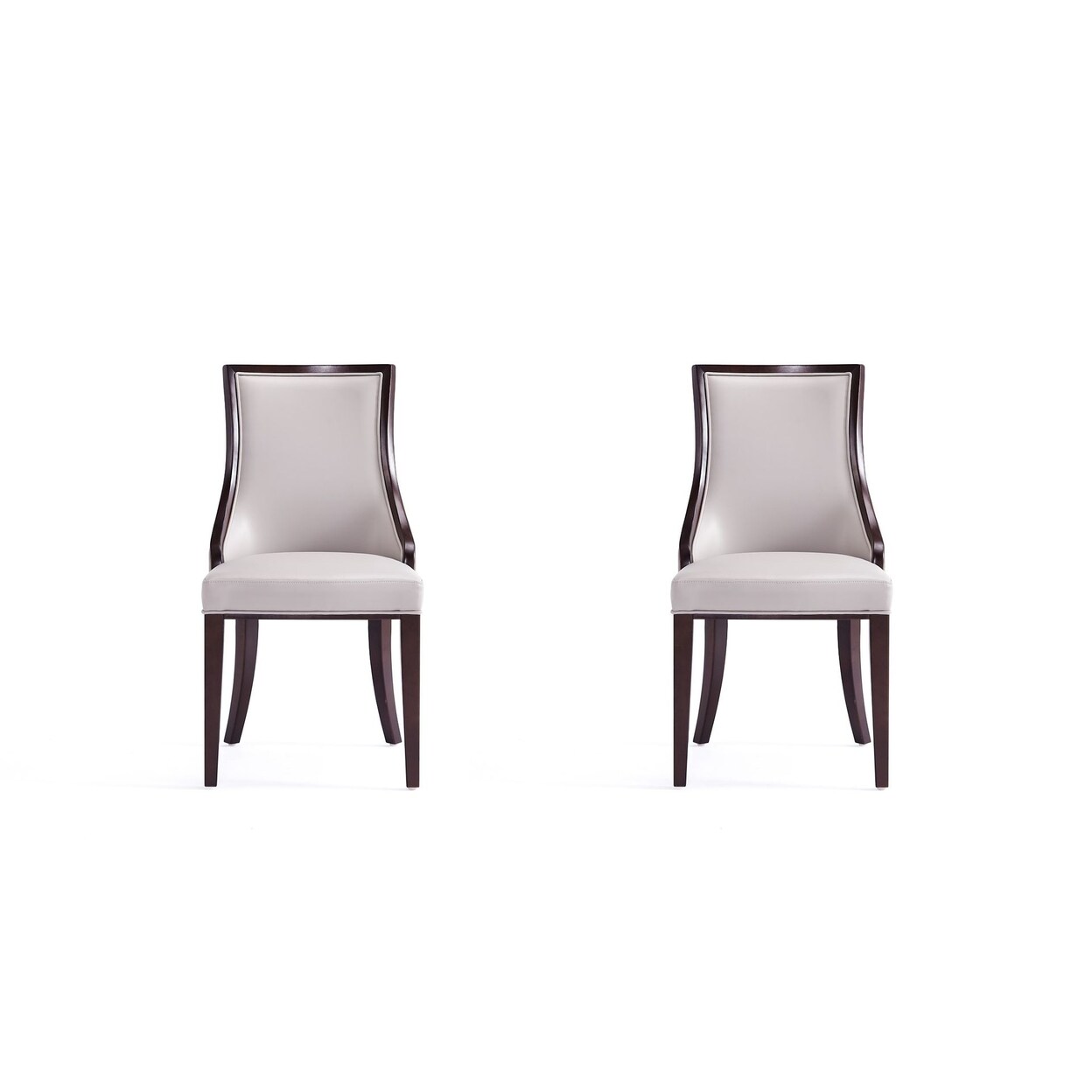 Manhattan Comfort Grand Faux Leather Dining Chair with Beech Wood Frame (Set of 2)