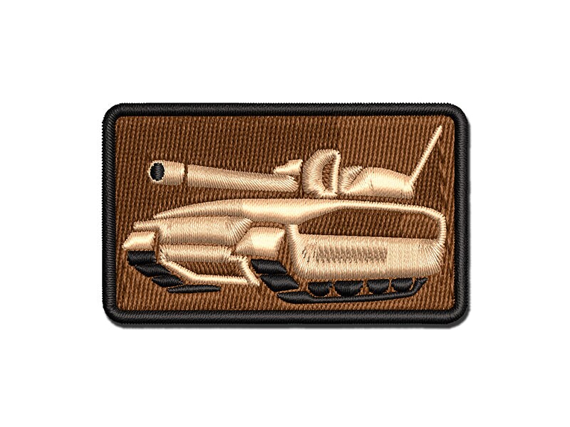 Military Army Tank Multi-Color Embroidered Iron-On or Hook &#x26; Loop Patch Applique