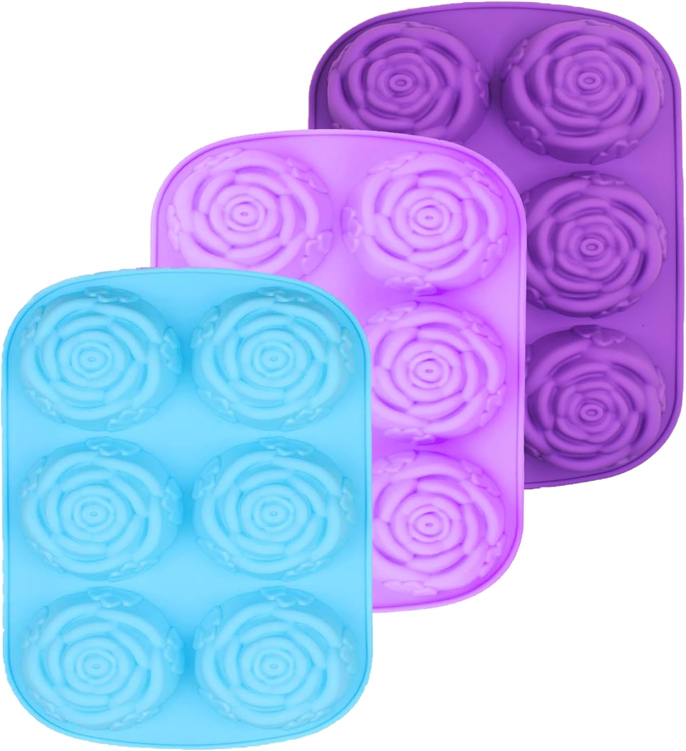 Reusable Rose Flower Silicone Mold for Cake 3 pcs