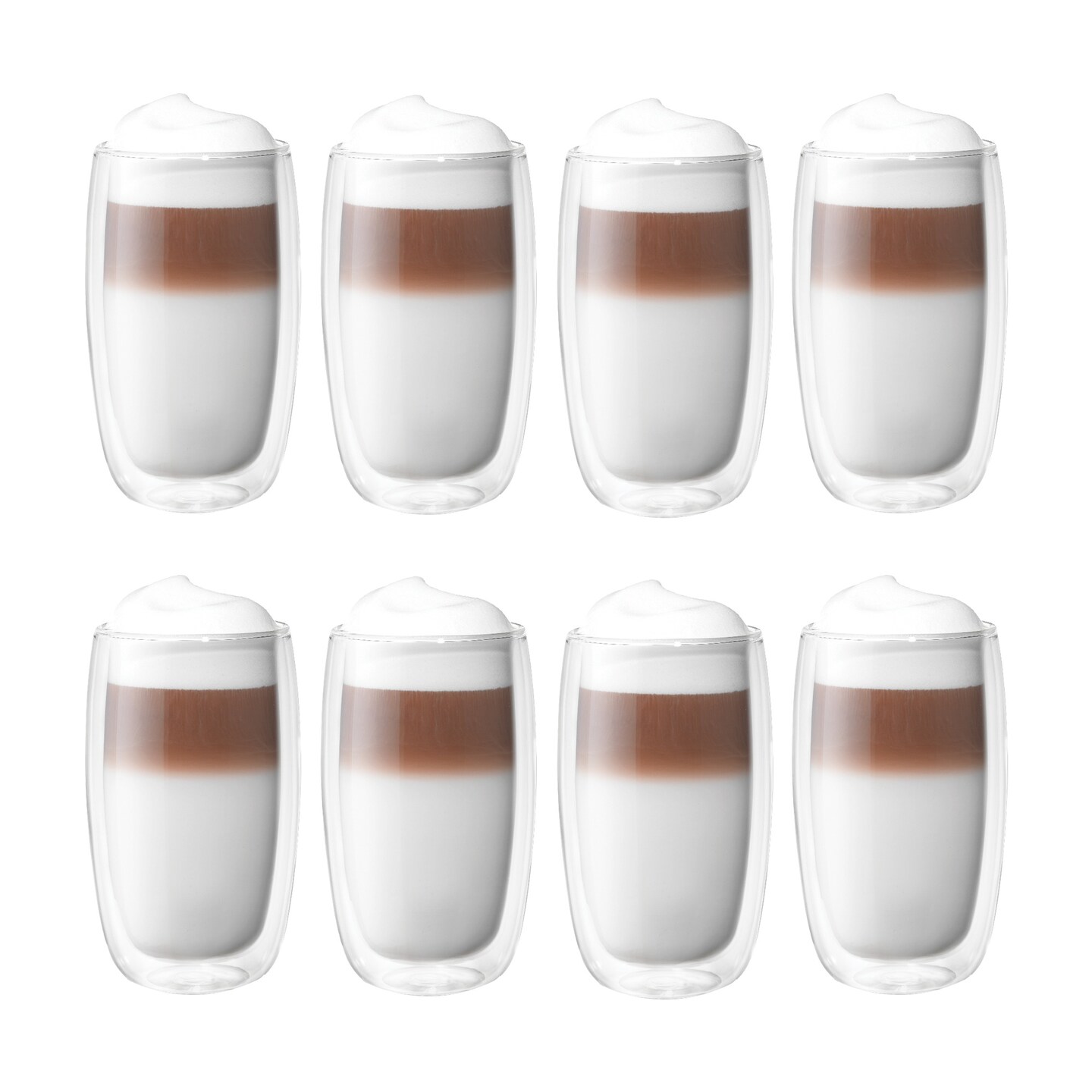 ZWILLING Sorrento 8-pc Double-Wall Glass Latte Cup Set