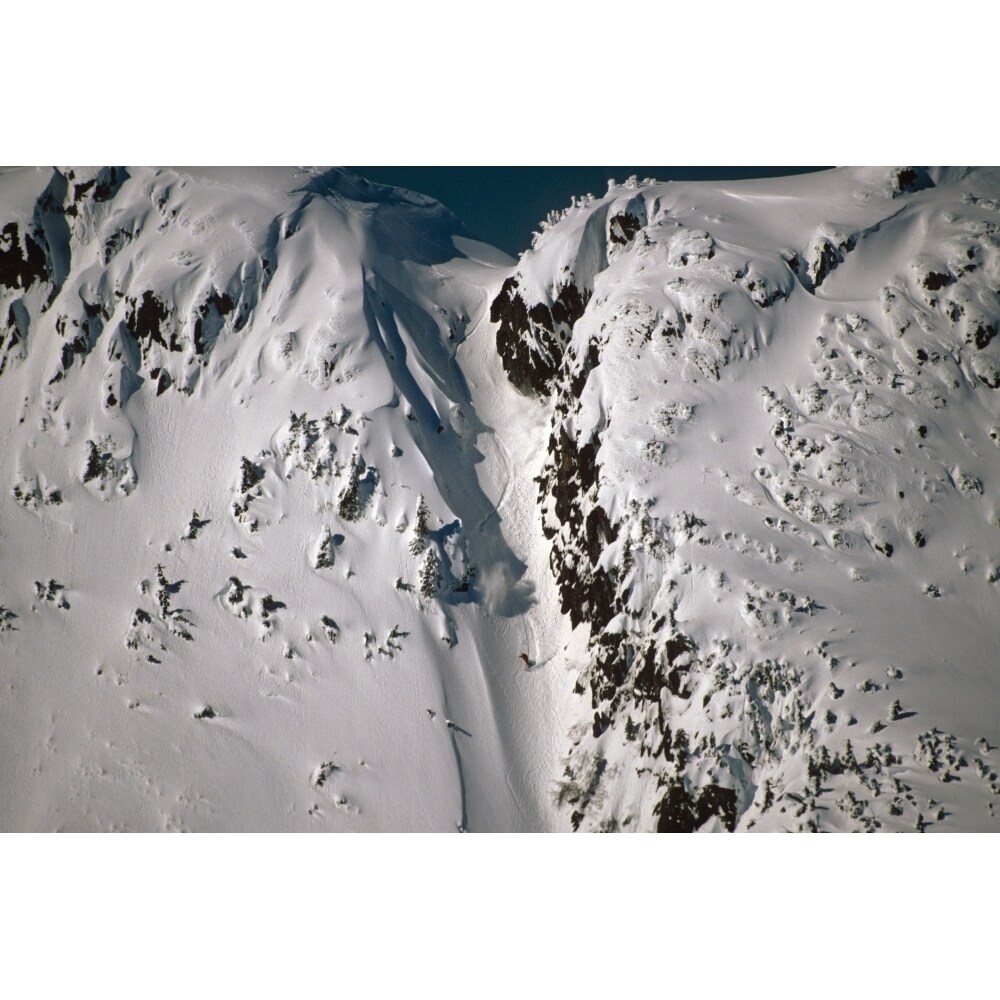 Posterazzi Person Snowboarding Down Chute  Eaglecrest Ski Resort Douglas Isl Near Juneau Alaska Se Winter Poster Print