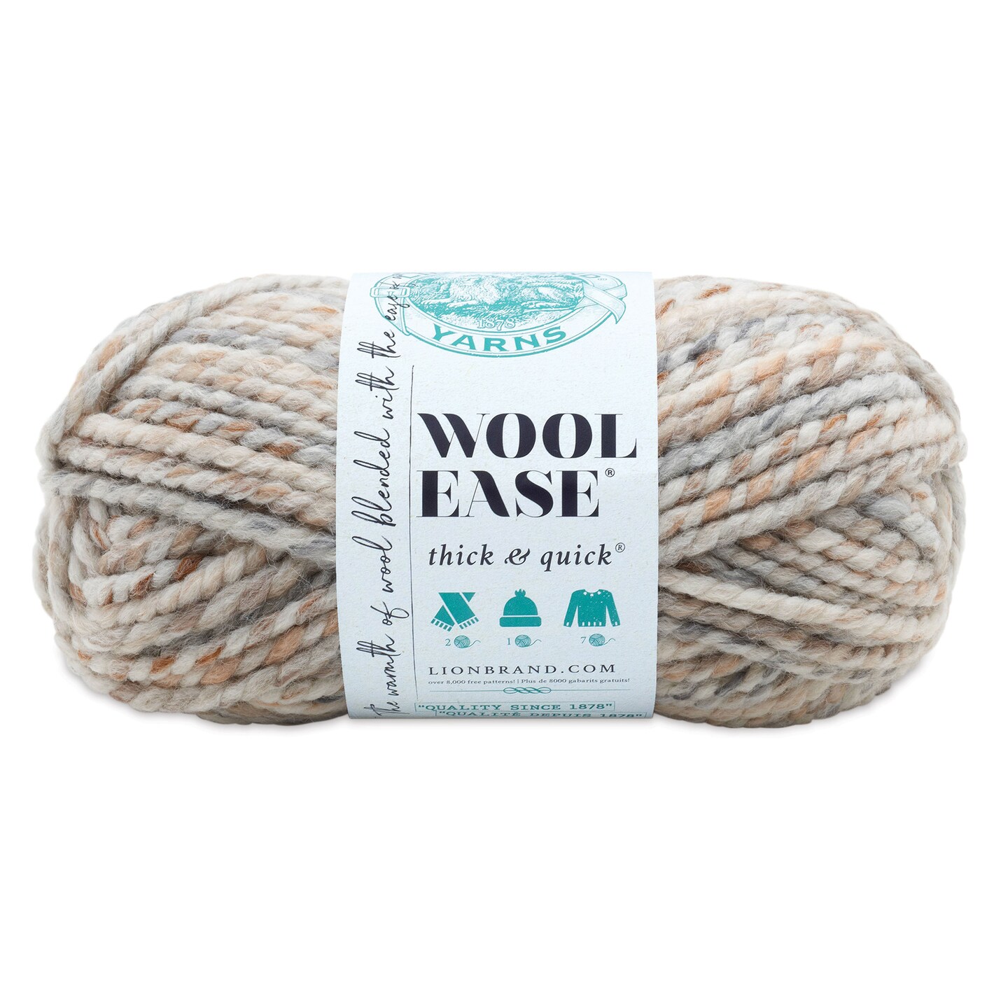 Lion Brand Wool Ease Thick &#x26; Quick Yarn - Fossil, 106 yds