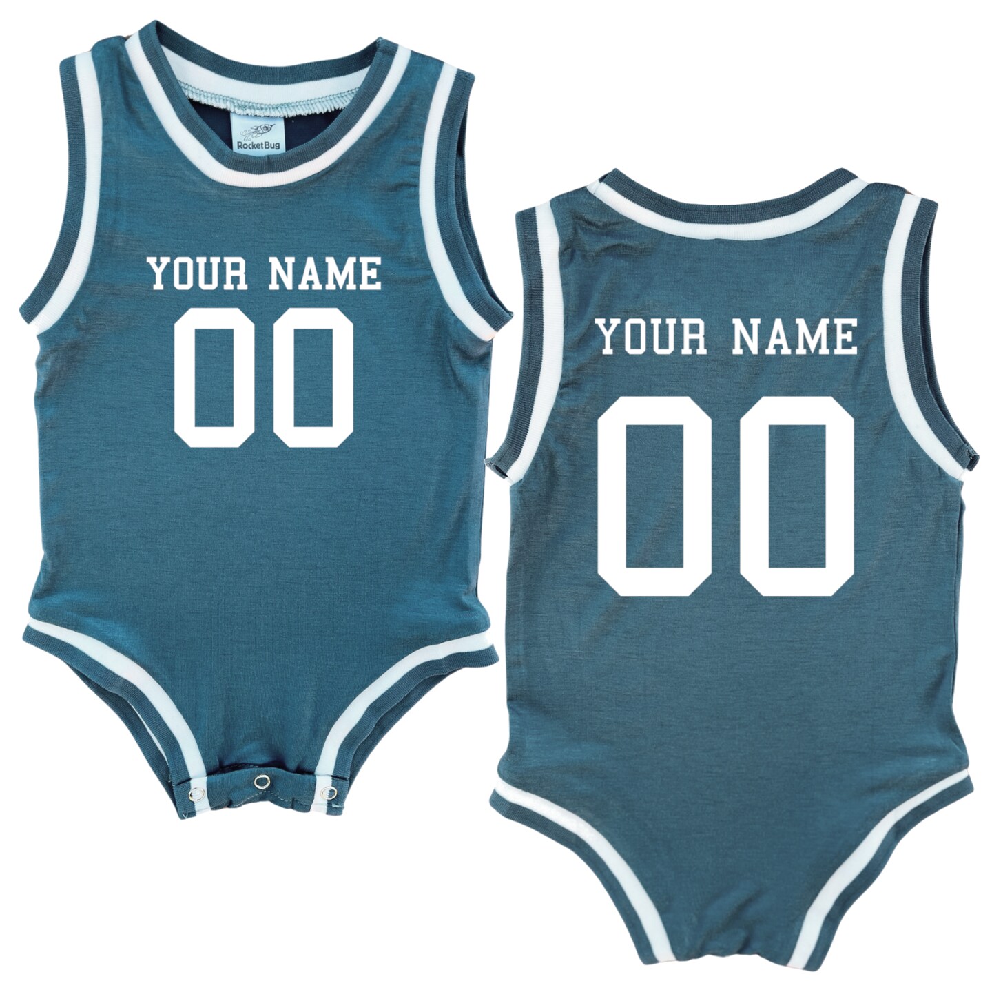 Custom Sleeveless Basketball Sport Jersey for Babies and Toddlers-Personalized with Name and Number (Front and Back) - image17