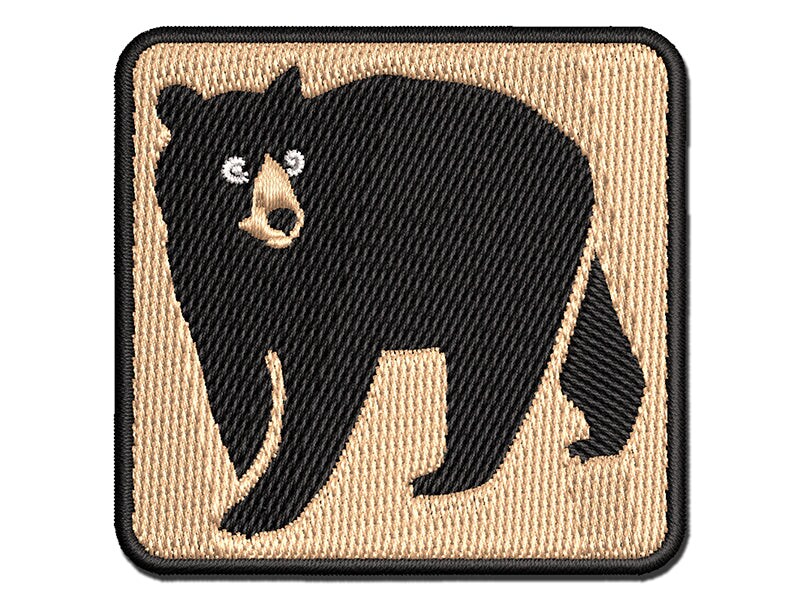 Walking American Black Bear Multi-Color Embroidered Iron-On or Hook &#x26; Loop Patch Applique