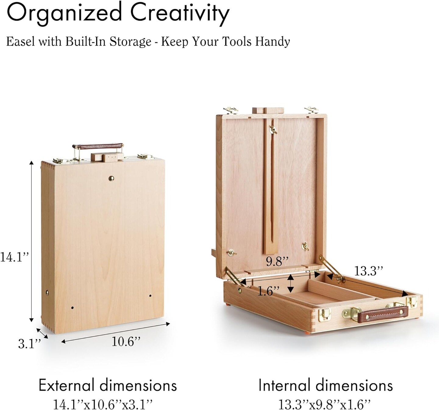ARTIFY Table Sketch Box Easel Set, Desktop Artist Easel with 12 Colors Acrylic Paints, 13pcs Brushes, 4 Canvas Boards, Plastic Palette and 2 pcs Palette Knives, Gift for Artists, Kids, Adults