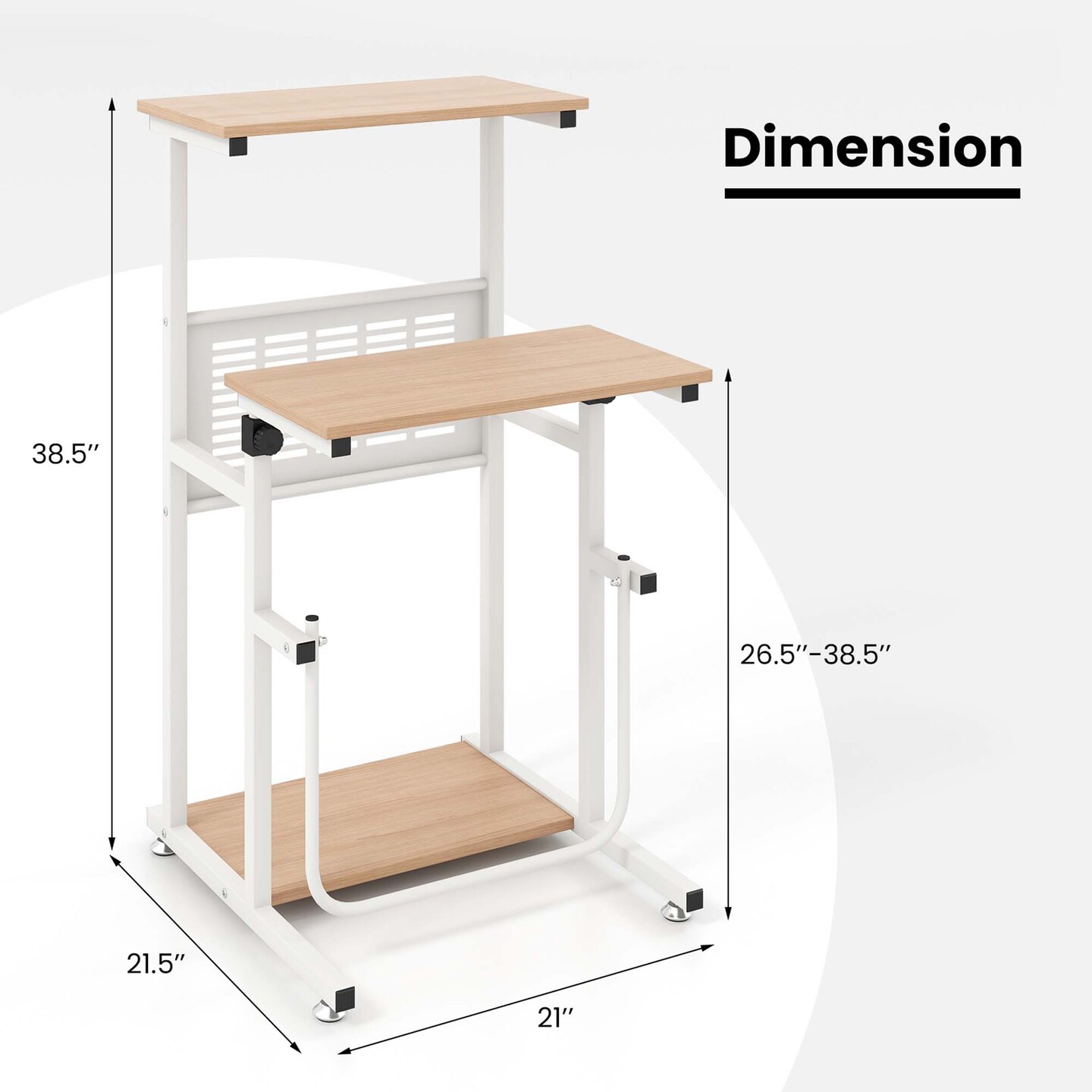 Costway Stand Up Desk Height Adjustable Sit Stand Computer Workstation Standing Desk