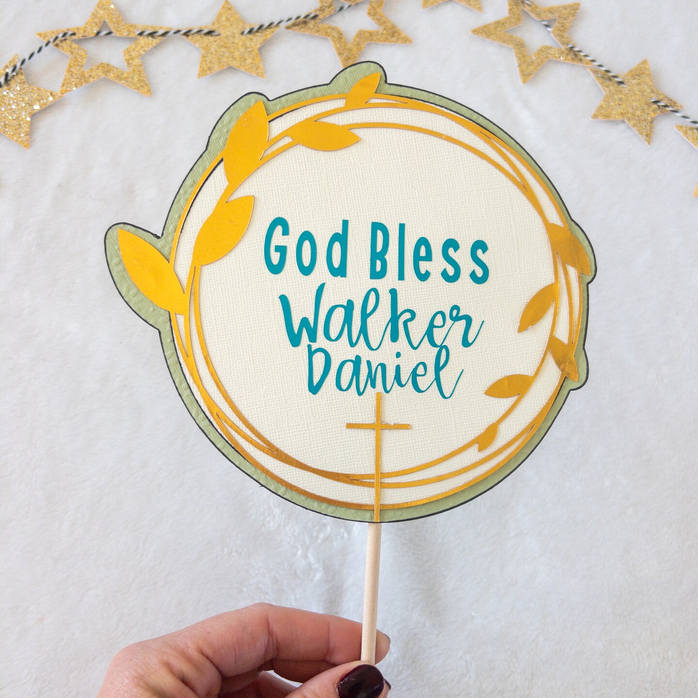 Baptism Christening Celebration Custom Cake Topper product 5
