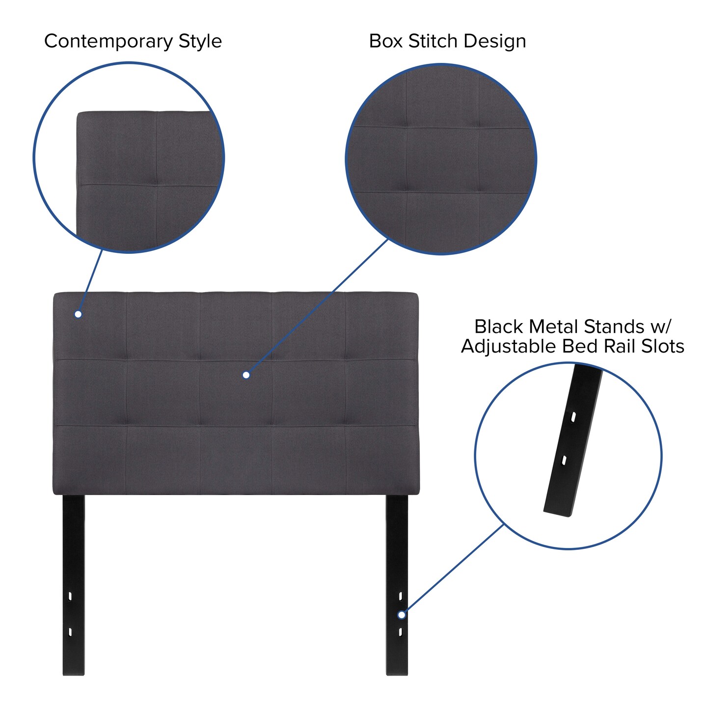 Emma and Oliver Quilted Tufted Upholstered Headboard