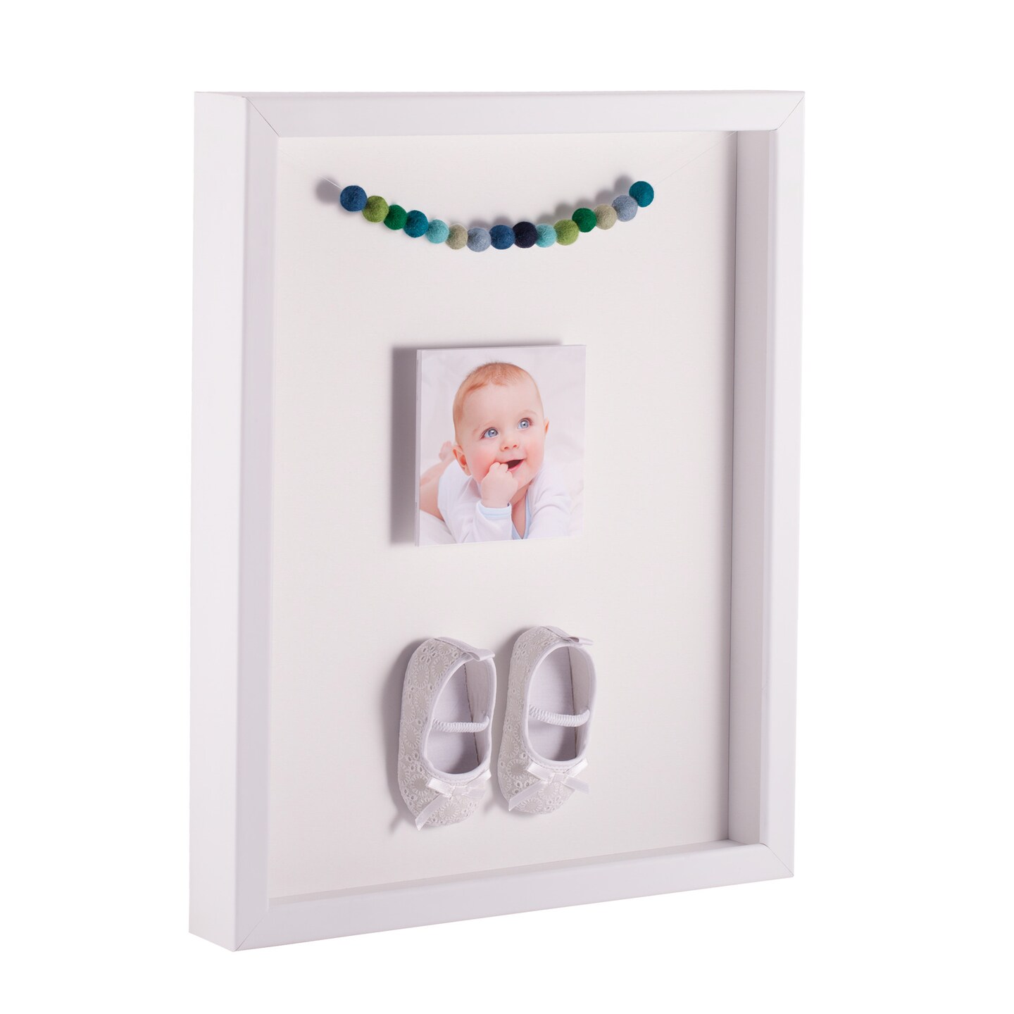 ArtToFrames 10x10 Inch Shadow Box Picture Frame, with a Satin White 1" Wide Shadowbox frame and Super White Mat Backing (4655)
