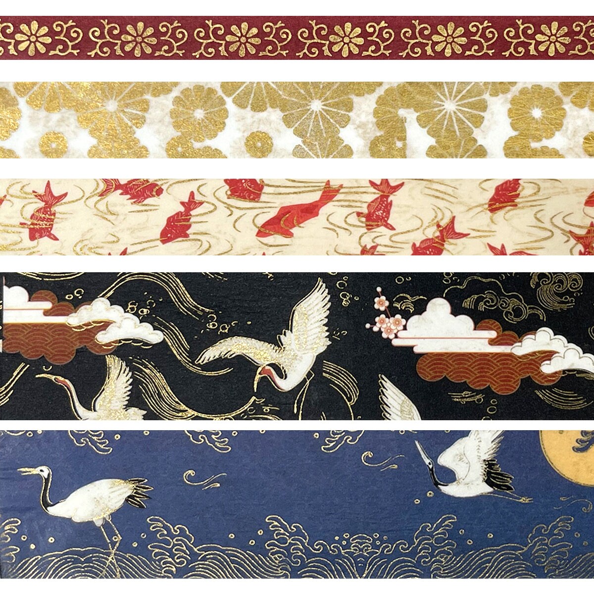Wrapables Decorative Gold Foil Washi Tape and Sticker Set for Stationery, Diary, Card Making (10 Rolls & 10 Sheets)