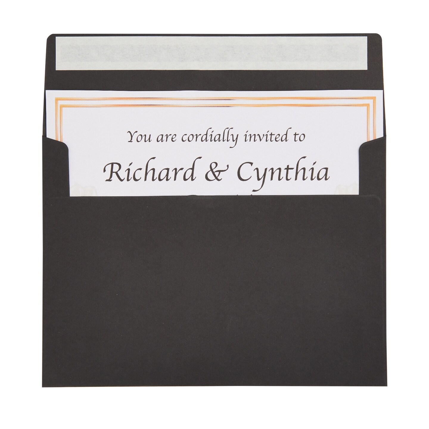 200-Pack 5x7-Inch Black Envelopes with Square Flap and Peel and Press Closure for For Birthday, Wedding, and Anniversary Party Invitations, Greeting Cards, Thank You Notes