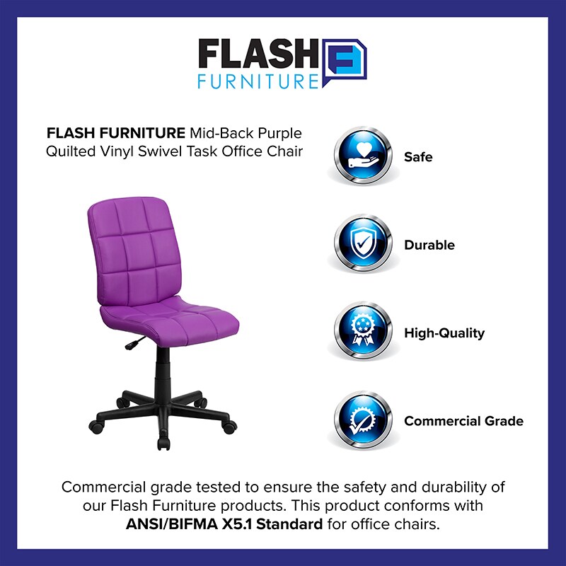 Flash Furniture Purple Mid-Back Task Chair
