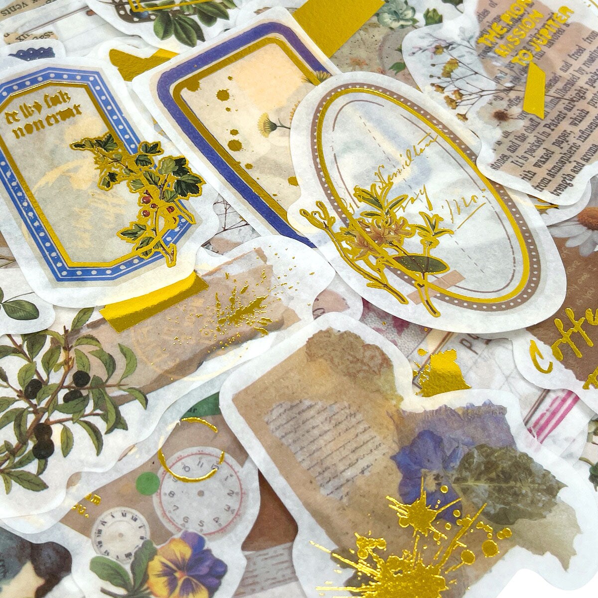 Wrapables Decorative Scrapbooking Washi Stickers, DIY Crafts for Stationery, Diary, Card Making (60 pcs)