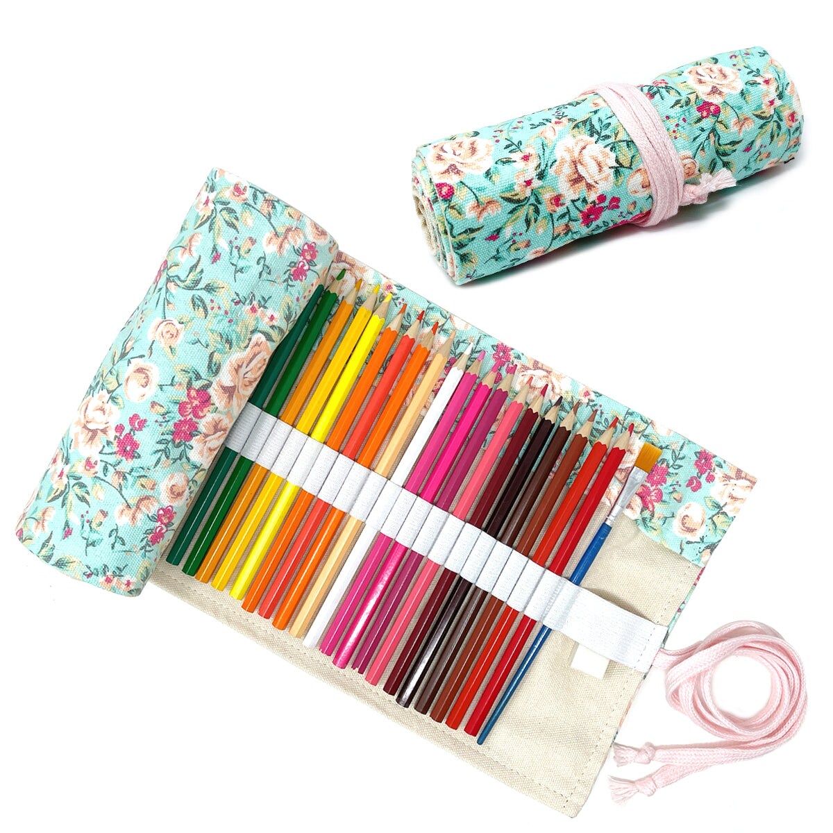 Wrapables Pencil Roll Organizer, Colored Pencil Wrap Pouch (72 slots)