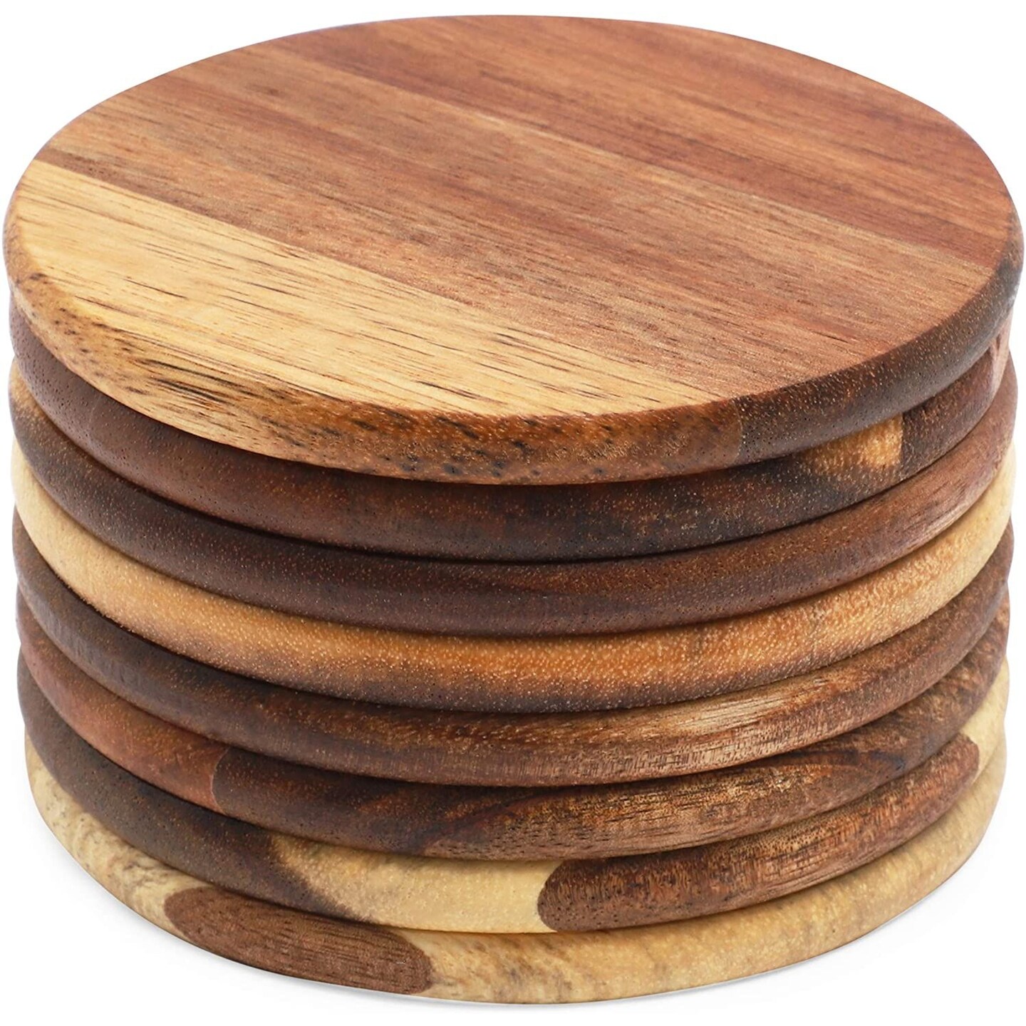 Acacia Wood Coasters For Coffee Table - Wooden Coasters For Drinks