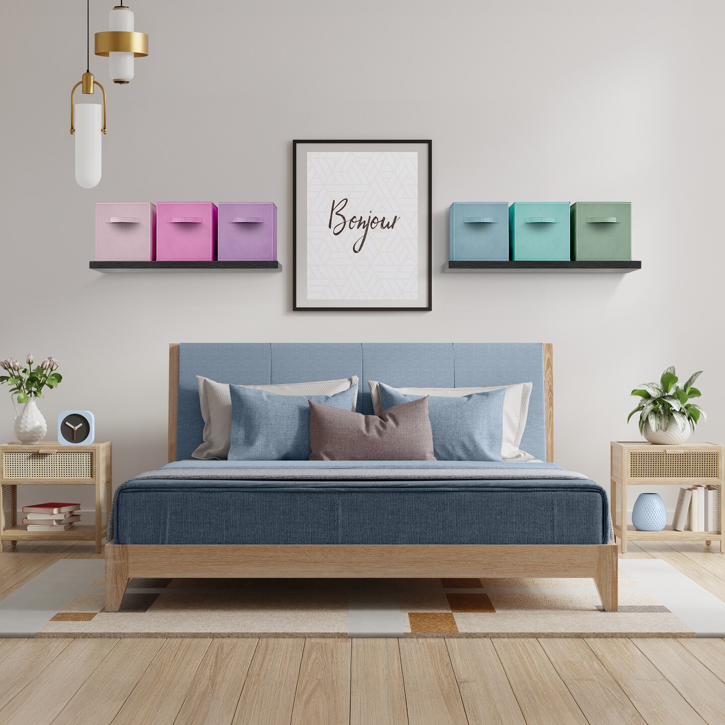 Sorbus 6 Pack 13 Inch Foldable Storage Cubes with Handles- for Organizing Home, Shelves, Nursery, Playroom, Closet and More