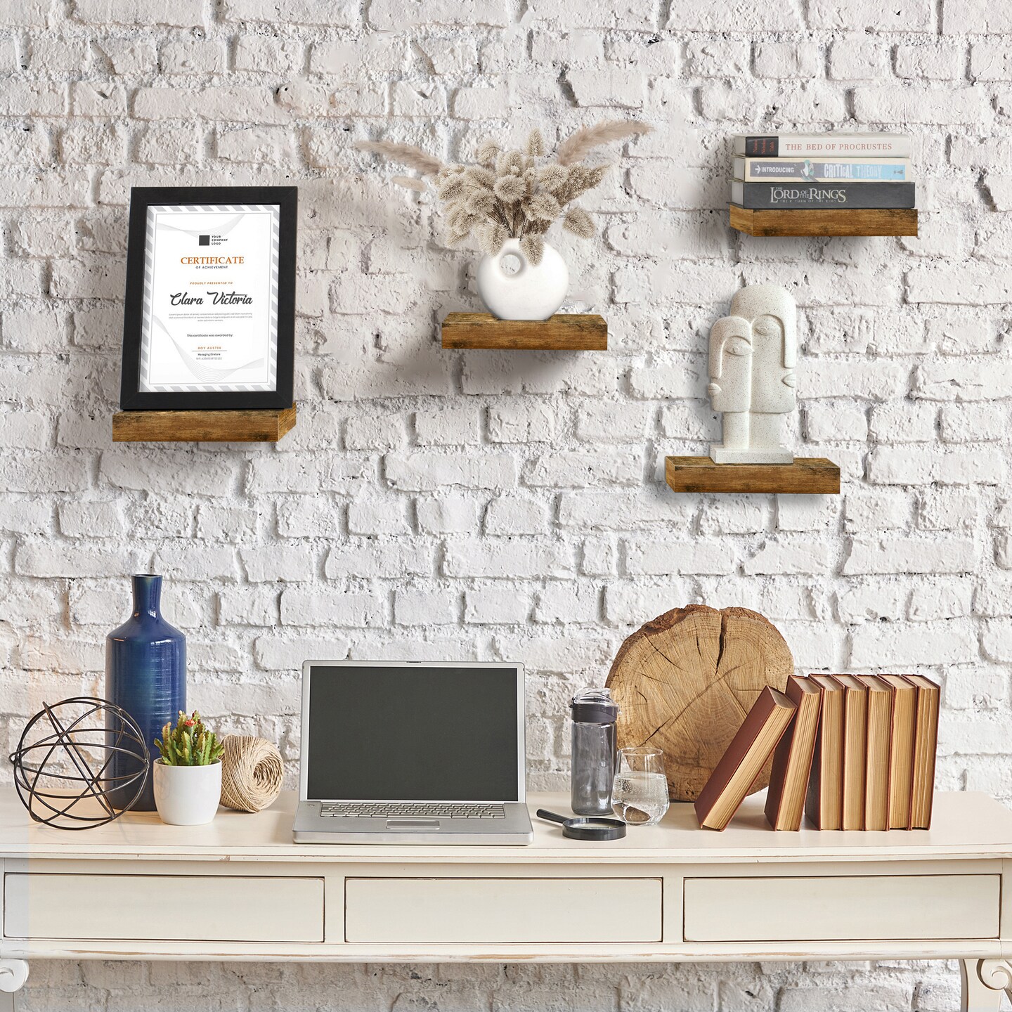 Sorbus 4 Pack 9&#x22; Floating Shelves, Wall Shelves for Bedroom, Kitchen, Living Room, Bathroom Shelves Over The Toilet