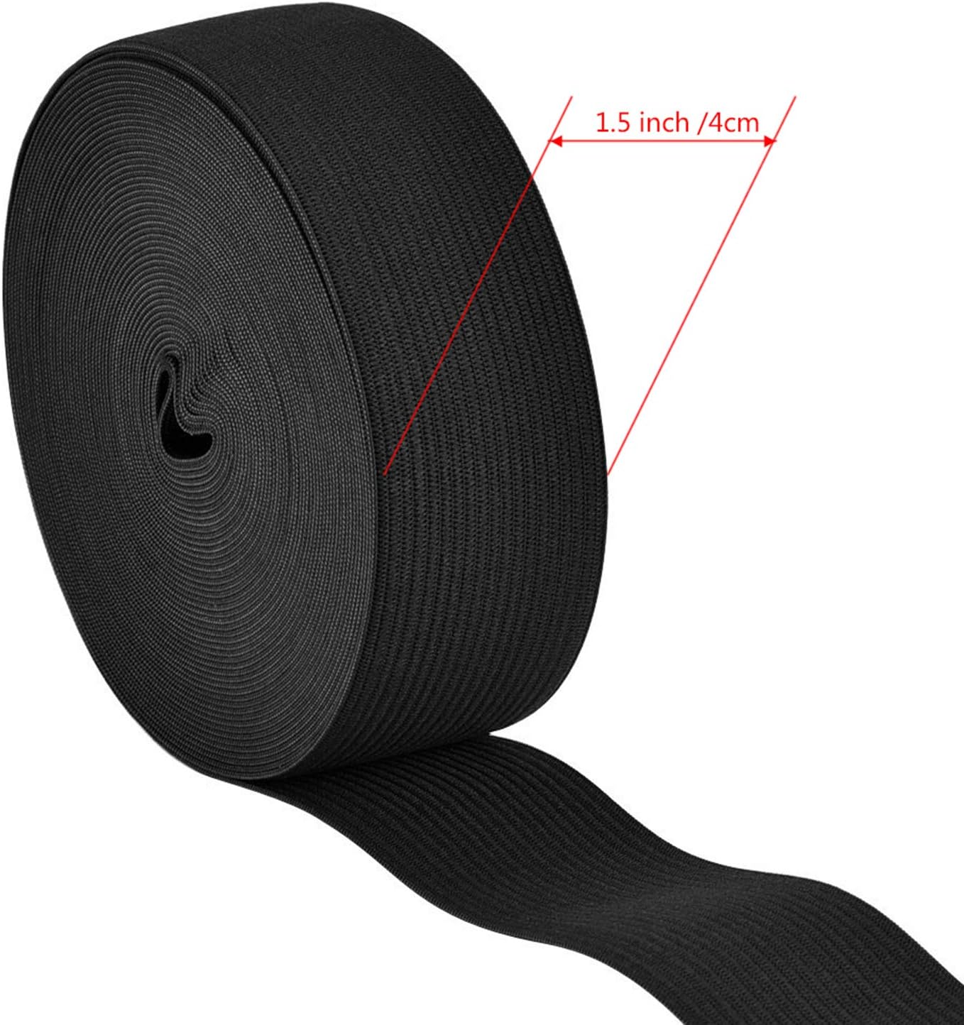 Elastic Spool (1.5 Inch x 11 Yard, Black)