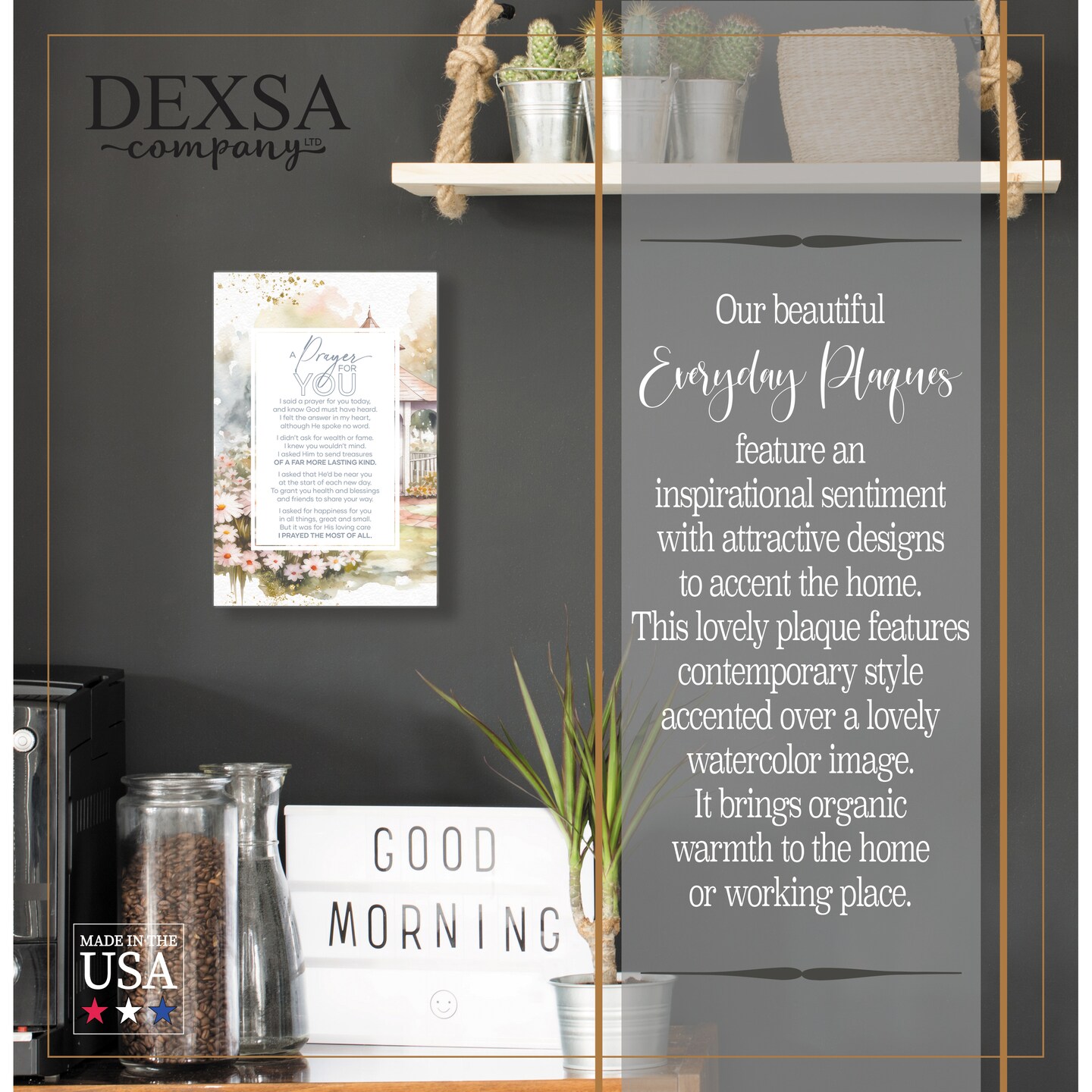 A Prayer For You Wood Plaque with Easel and Hook Wall Tabletop Art - 6 inches x 9 inches