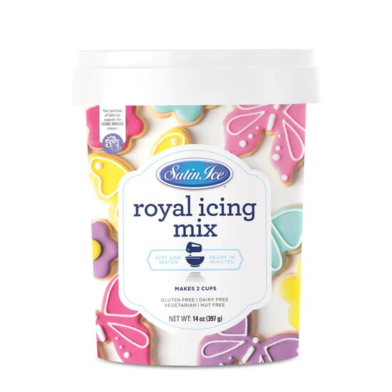 Satin Ice Royal Icing Mix, 14 oz Pail Bucket