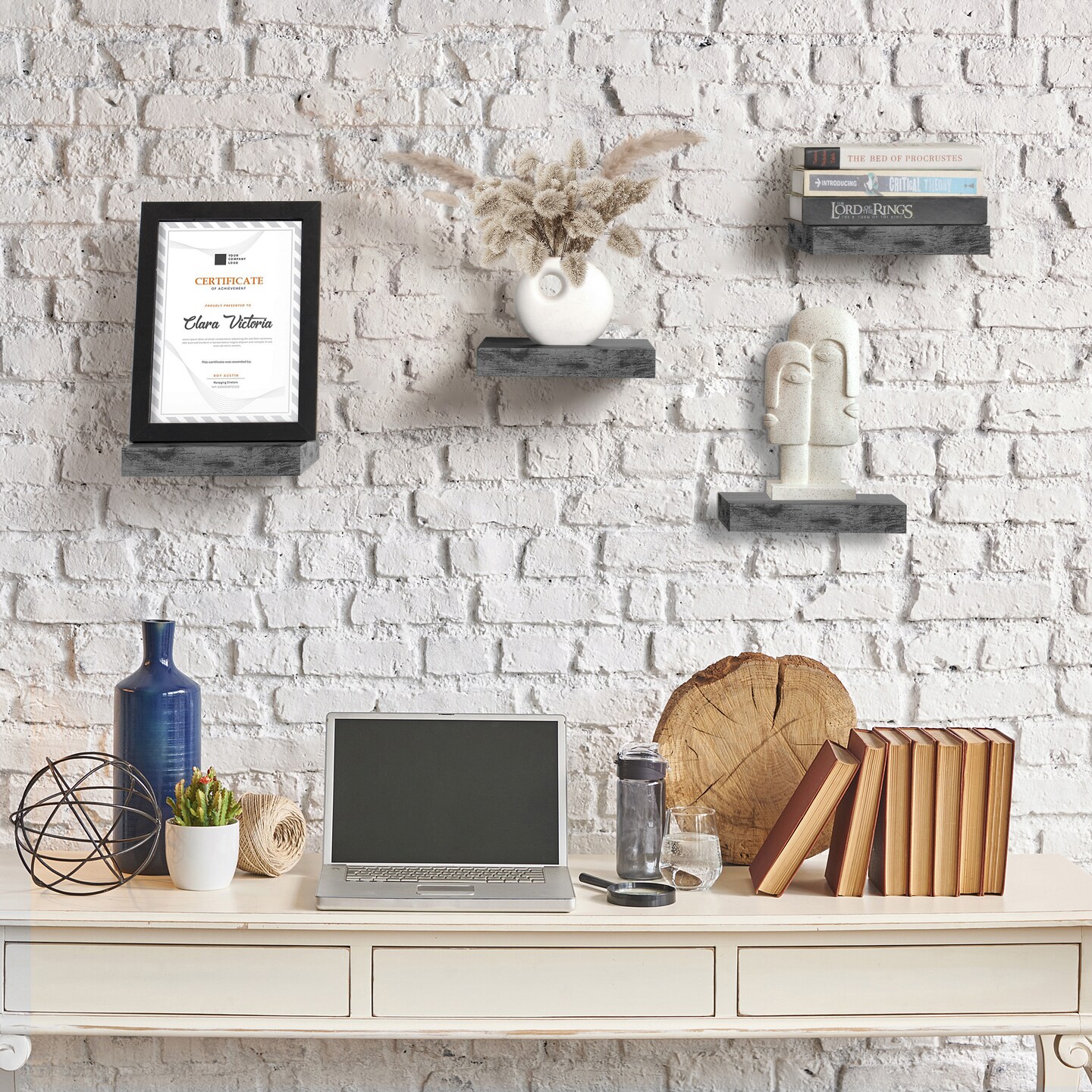 Sorbus 4 Pack 9&#x22; Floating Shelves, Wall Shelves for Bedroom, Kitchen, Living Room, Bathroom Shelves Over The Toilet