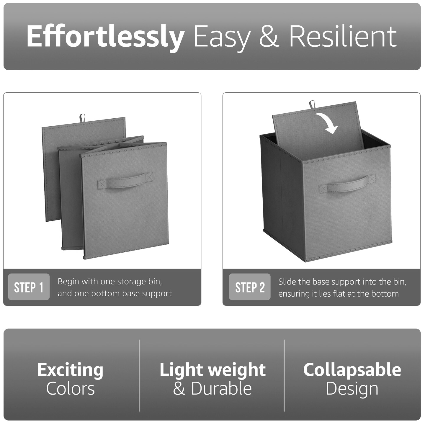 Sorbus 11 Inch 4 Pack Foldable Fabric Storage Cube Bins with Handles - for Organizing Pantry, Closet, Nursery, Playroom, and More