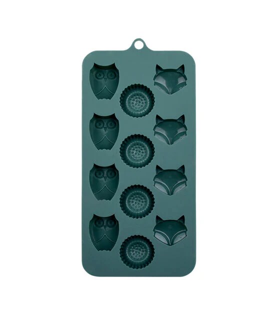 Fall Fox Owl &#x26; Sunflower Candy Mold 12pc for Chocolate Ice