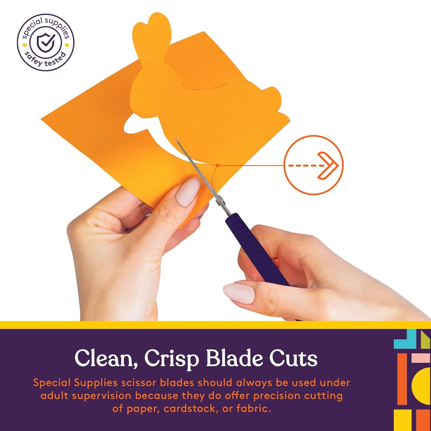 Loop Scissors for Teens And Adults 8 Inches (3-Pack) Colorful Looped, Adaptive Design, Right and Lefty Support, Small, Easy-Open Squeeze Handles, Supports Elderly and Special Needs