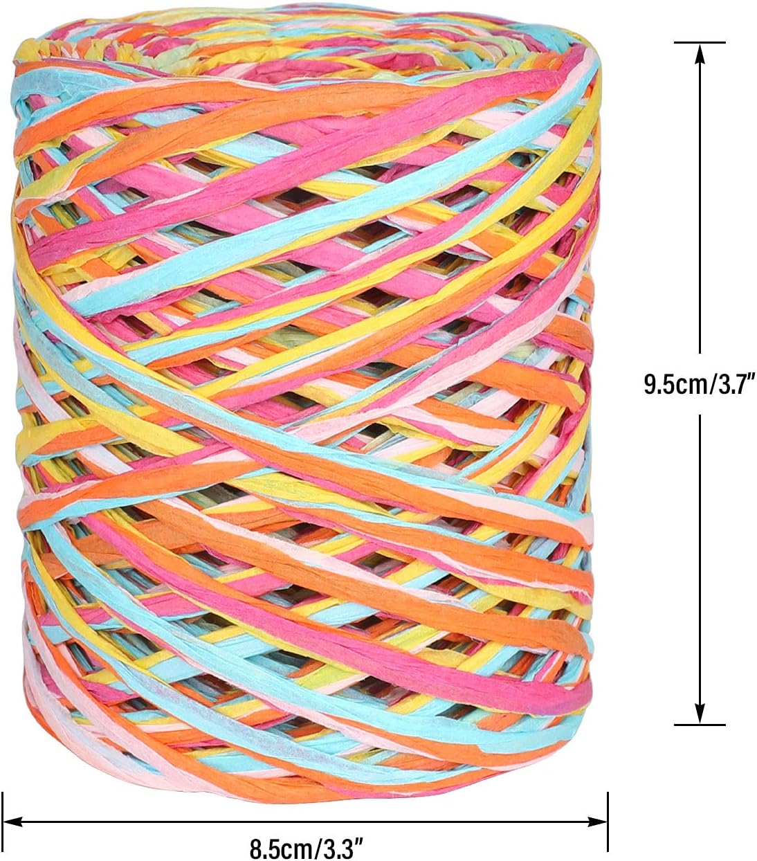 Colored 262 Feet Raffia Paper Ribbon,6 Colored Packing Paper String Perfect for Gift Wrapping and DIY Decoration (Pink)