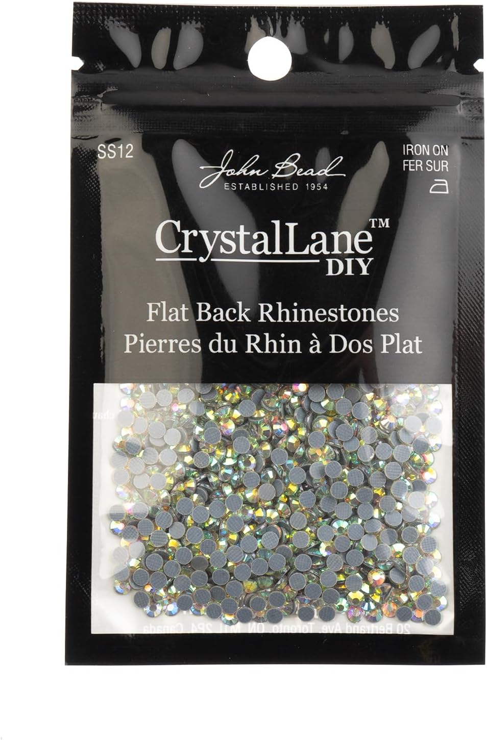 Crystal Lane DIY SS12 (3mm) Hot-fix Glass Flat Backs Rhinestones, 1440pcs