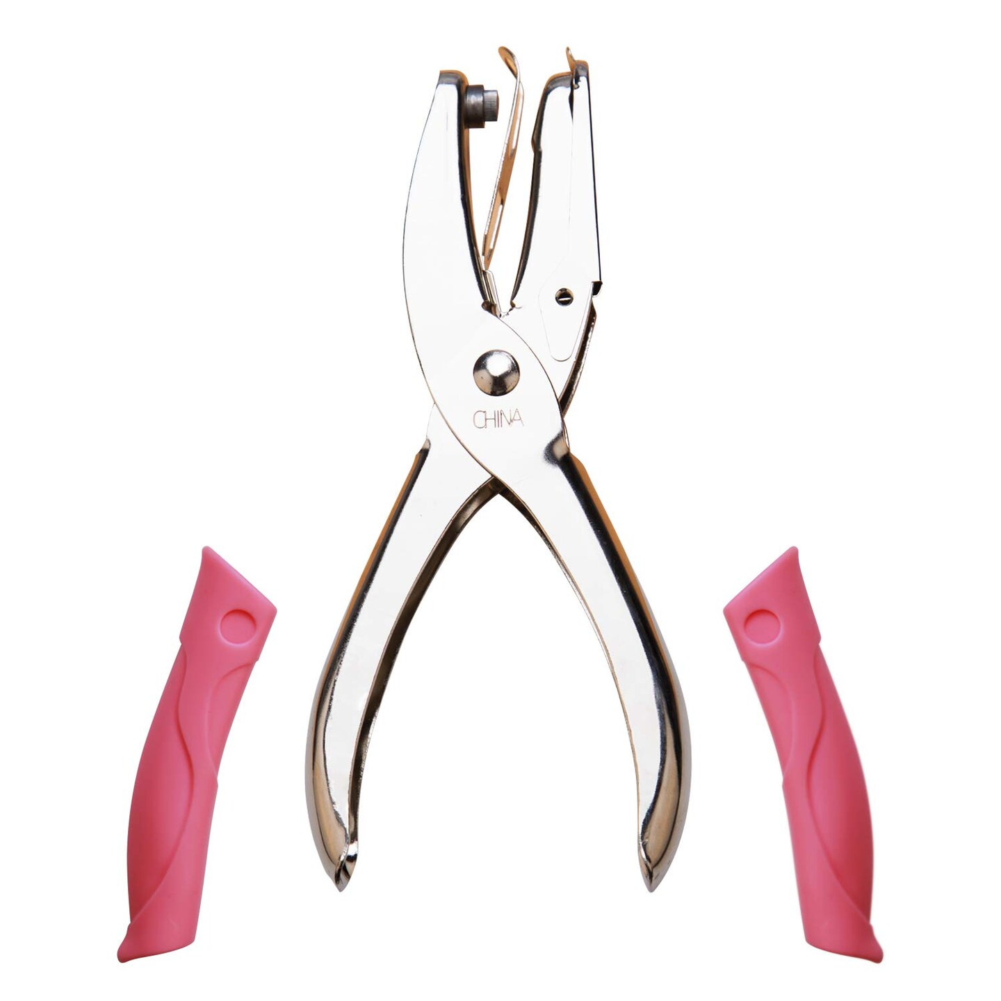 1mm Hole Punch Hole Puncher Paper Punch Punchers with Pink Grip for Craft Paper (Small Circle)