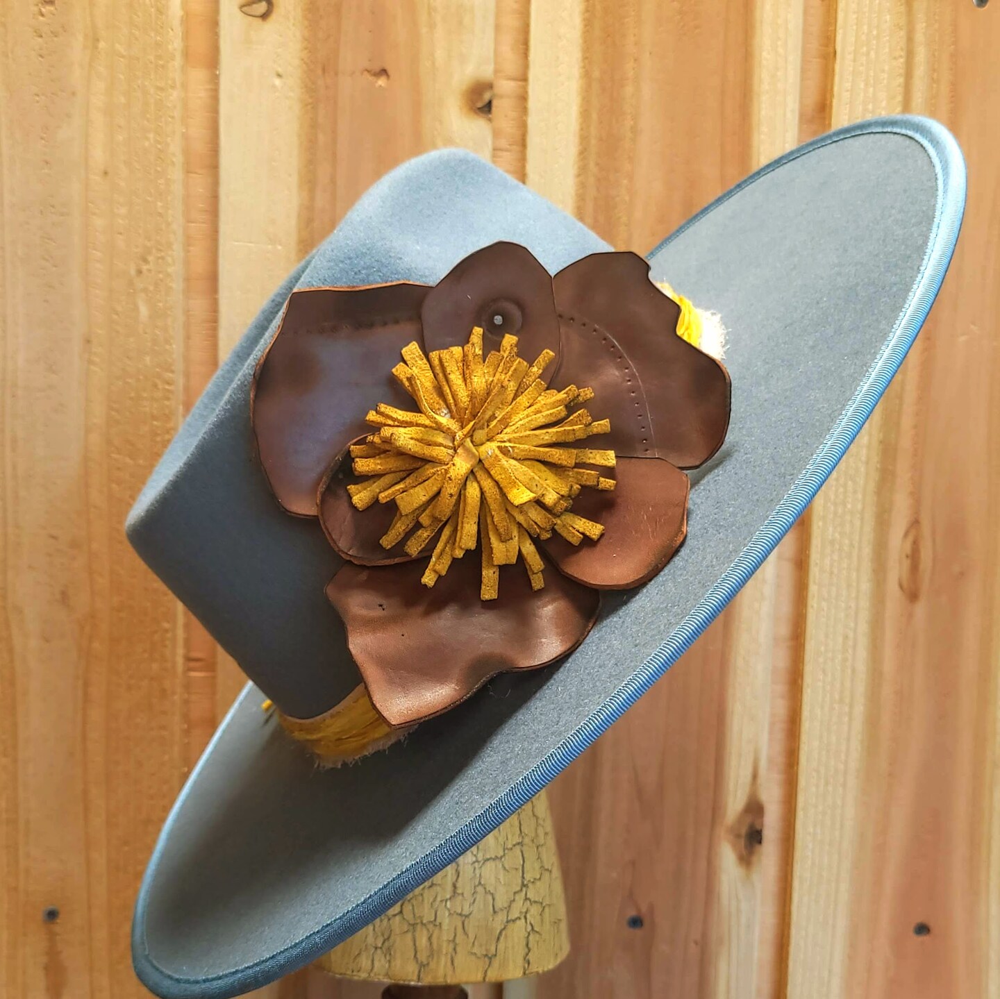 Leather Flower Hat Band, Hat Accessory, Rodeo Wear