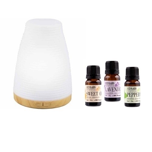 Beverly Hills Silver Simply Relaxing Essential Oil Diffuser/Humidifier Starter Kit