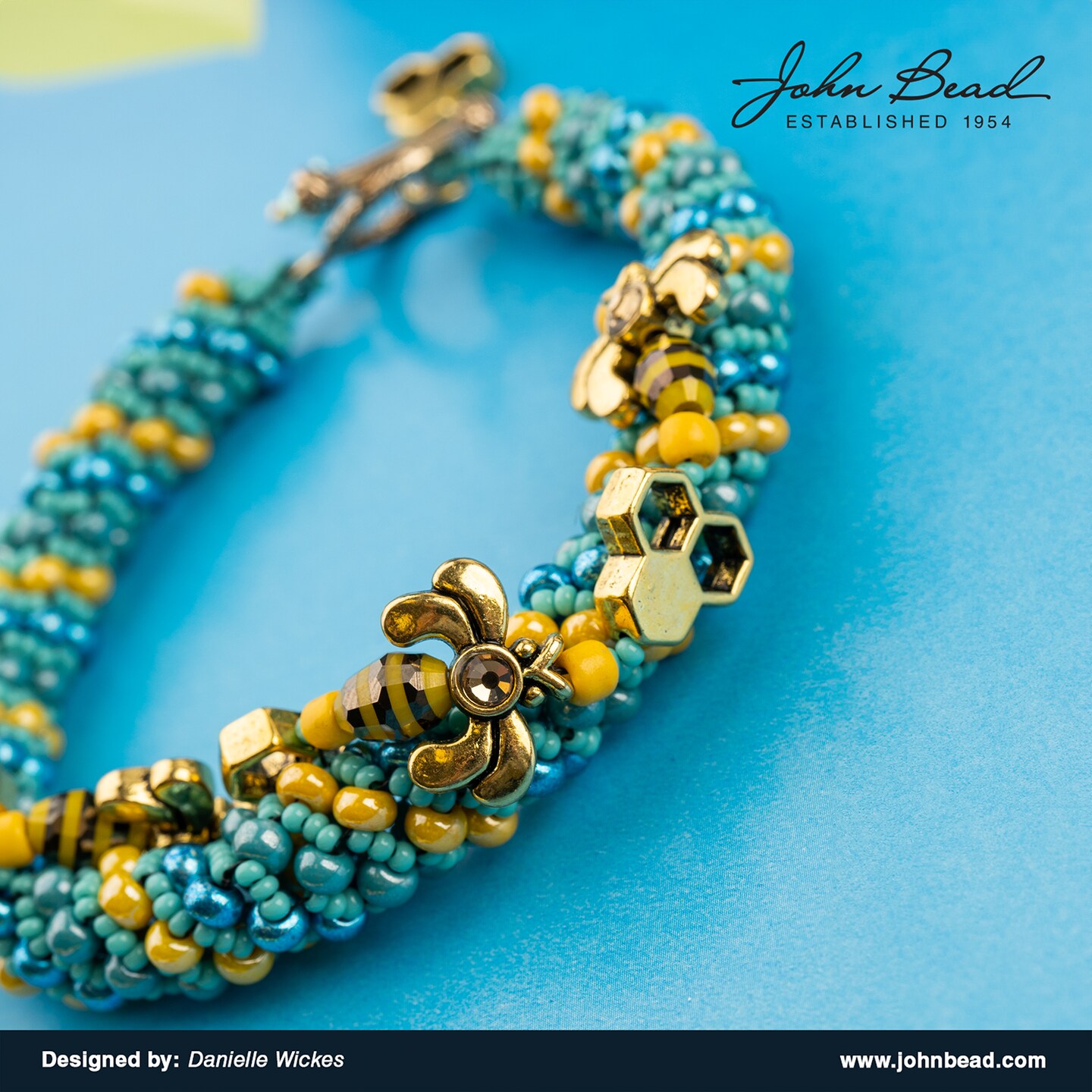 John Bead 5 inch Honeycomb &#x26; Bumble Bee Bead Strand