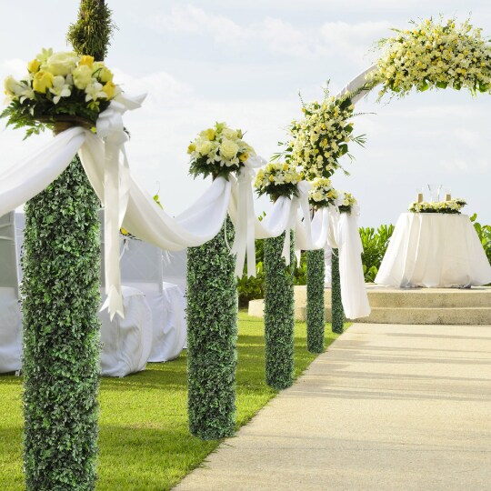 Enhance Your Space with Artificial Boxwood Panels - Perfect for Indoor/Outdoor Use, Floral Home by Artificial Flowers