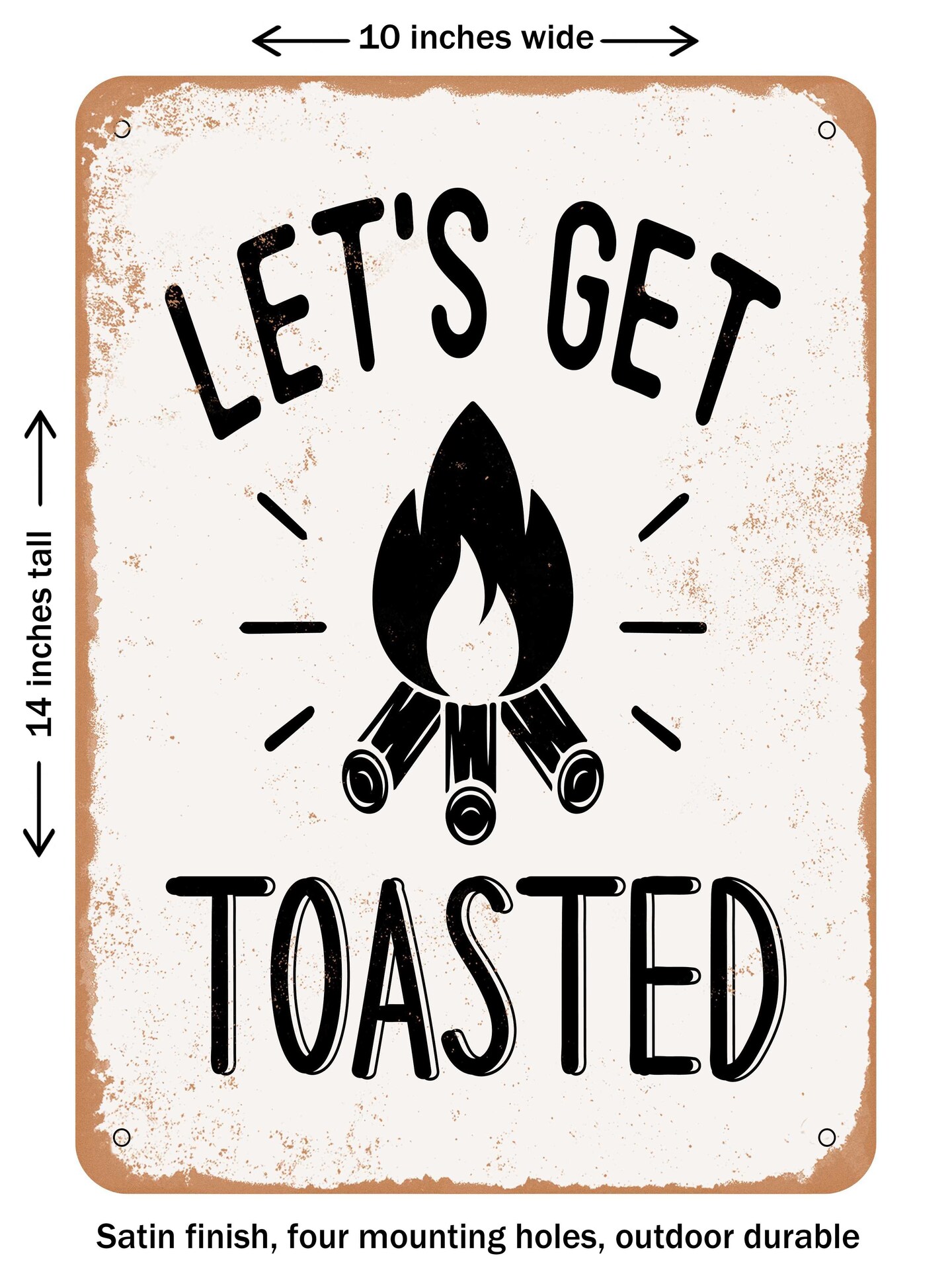 DECORATIVE METAL SIGN - Lets Get toasted - Vintage Rusty Look | Michaels