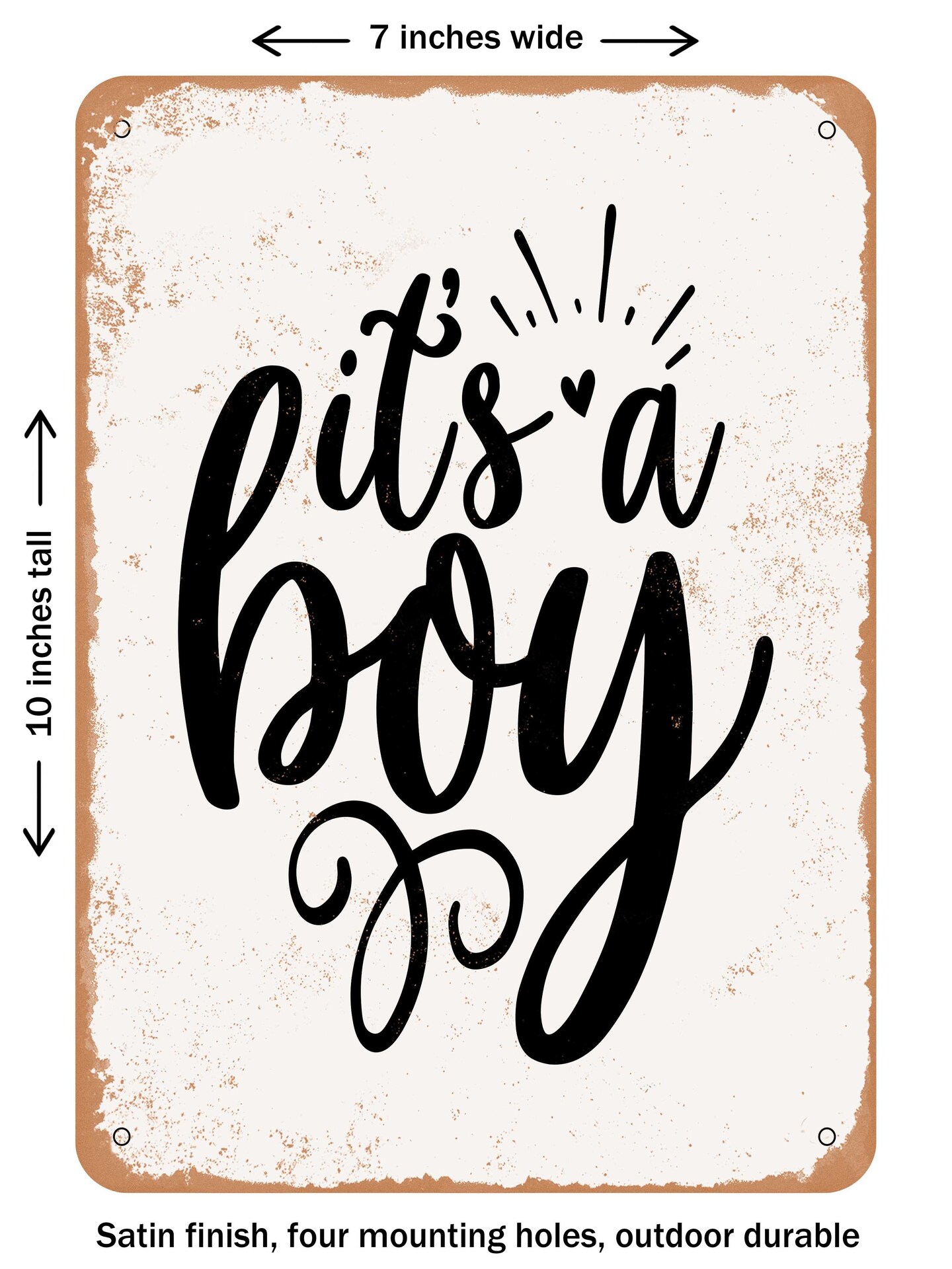DECORATIVE METAL SIGN - It's a Boy - Vintage Rusty Look, Size: 7 x 10 ...
