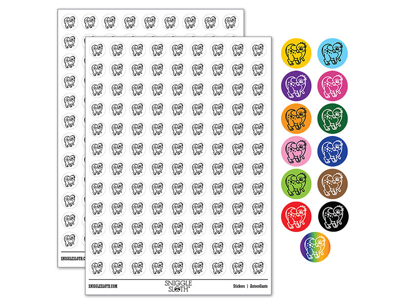 Chibi Pachycephalosaurus Dinosaur 200+ 0.50&#x22; Round Stickers