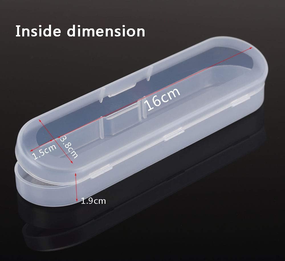 Clear Polypropylene Storage Containers Box with Hinged Lid for Pencils, Pens,Accessories,Crafts,Learning Supplies,Makeup Brush,Screws,Drills,6.89" x 1.49" x 0.74",Pack of 2