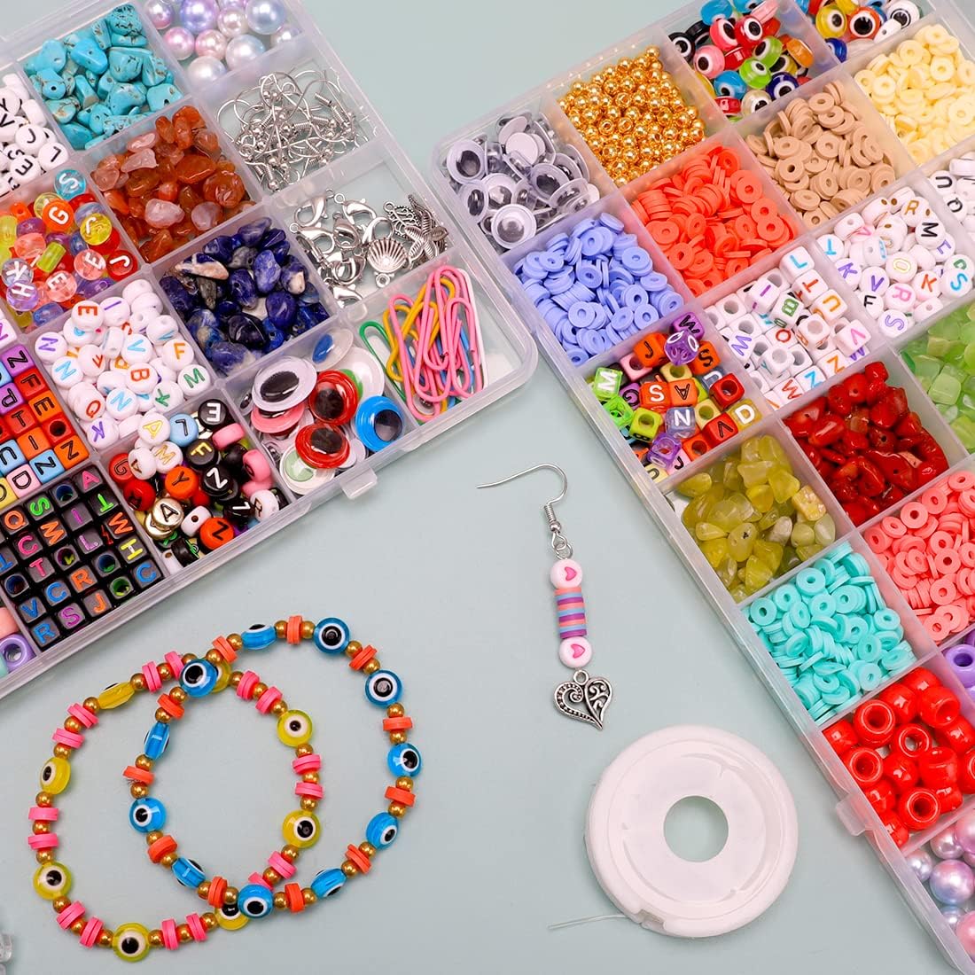 28 Grids Plastic Bead Organizer Box, Organizer Container Storage Box, Dividers for bead arts and crafts.