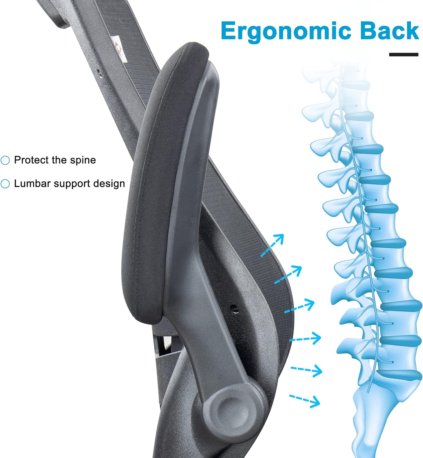400lbs High-Back Mesh Ergonomic Drafting Chair,Tall Office Chair, Standing Desk Chair,Adjustable Headrest,with Flip-Up Arms,Lumbar Support Swivel Computer Task Chair-Black