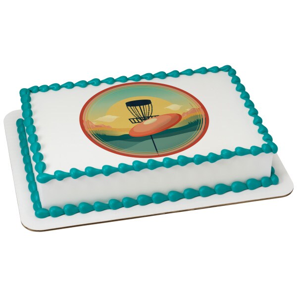 Disc Golf Edible Cake Topper Image 1/4 sheet