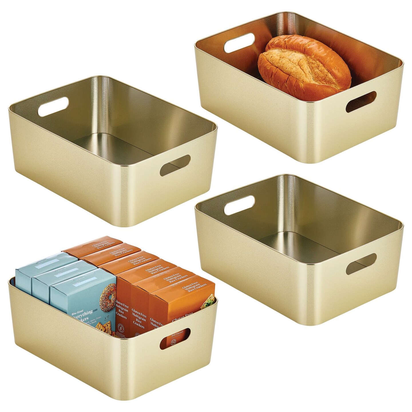 mDesign Metal Storage Container Bin Basket with Handles, 4 Pack Michaels