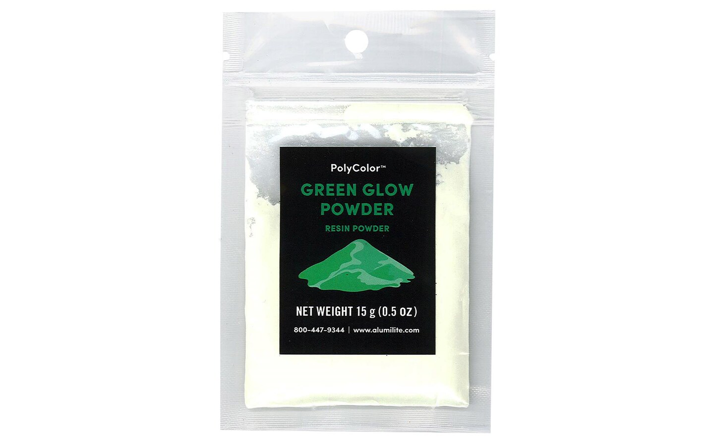 Alumilite PolyColor Resin Powder .5oz GrnGlowPowdr