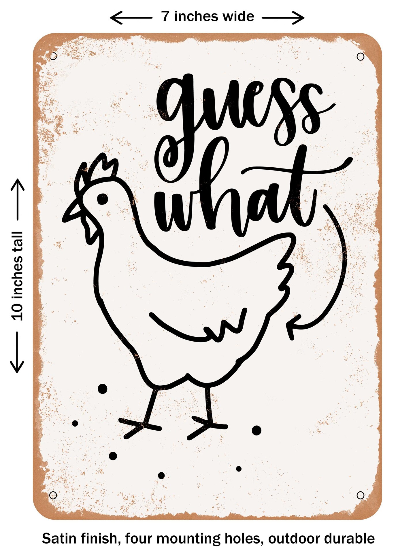 DECORATIVE METAL SIGN - Guess What - Vintage Rusty Look | Michaels