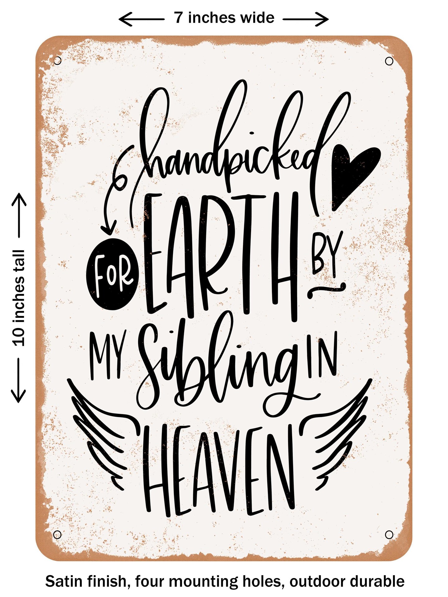 DECORATIVE METAL SIGN - Handpicked For Earth - Vintage Rusty Look ...