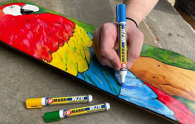 U-Mark W20 Permanent Paint Marker 6 Pack Box - 1 ea. Black, Red, Blue, White, Yellow and Orange