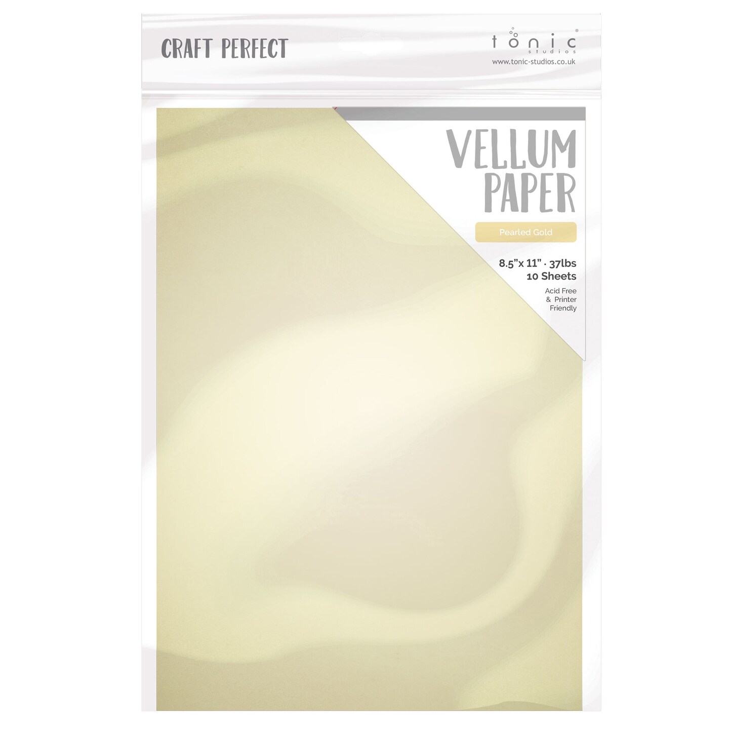 Craft Perfect Vellum Paper 8.5&#x22;X11&#x22; 10/Pkg-Pearled Gold