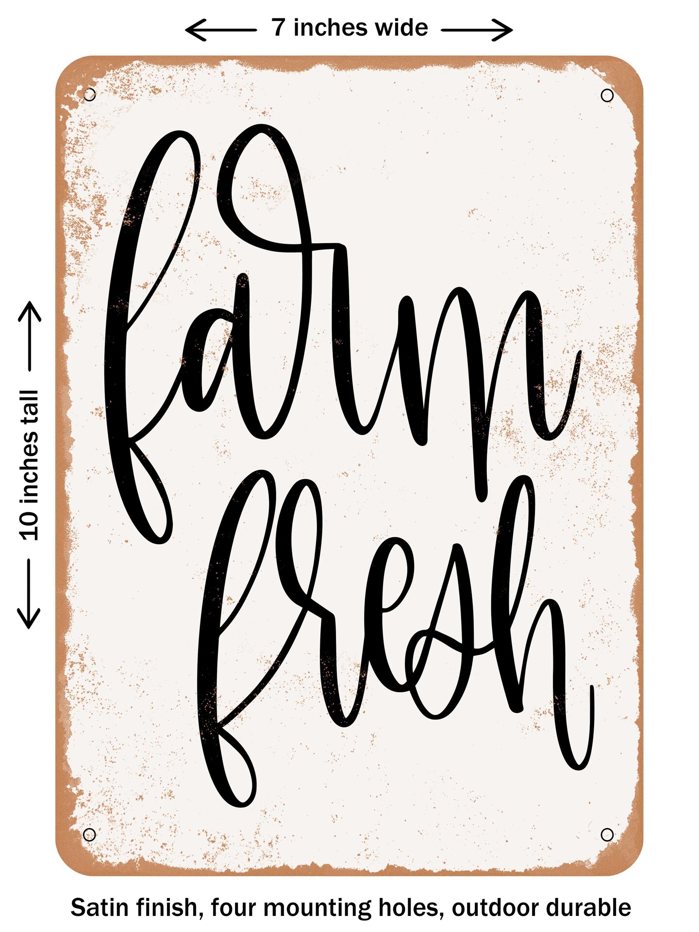 DECORATIVE METAL SIGN - Farm Fresh  - Vintage Rusty Look